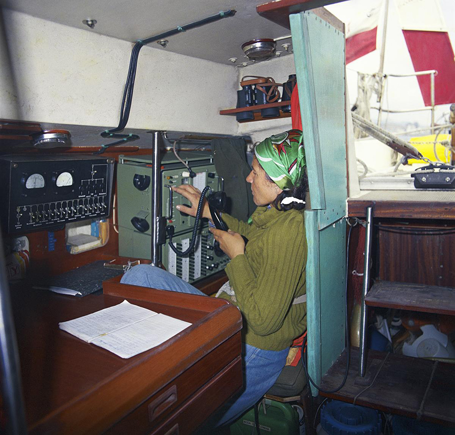 Krystyna Chojnowska-Liskiewicz a bordo del «Mazurek»