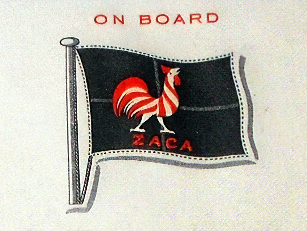 Detalle ampliado del membrete de la hoja de carta del «Zaca»