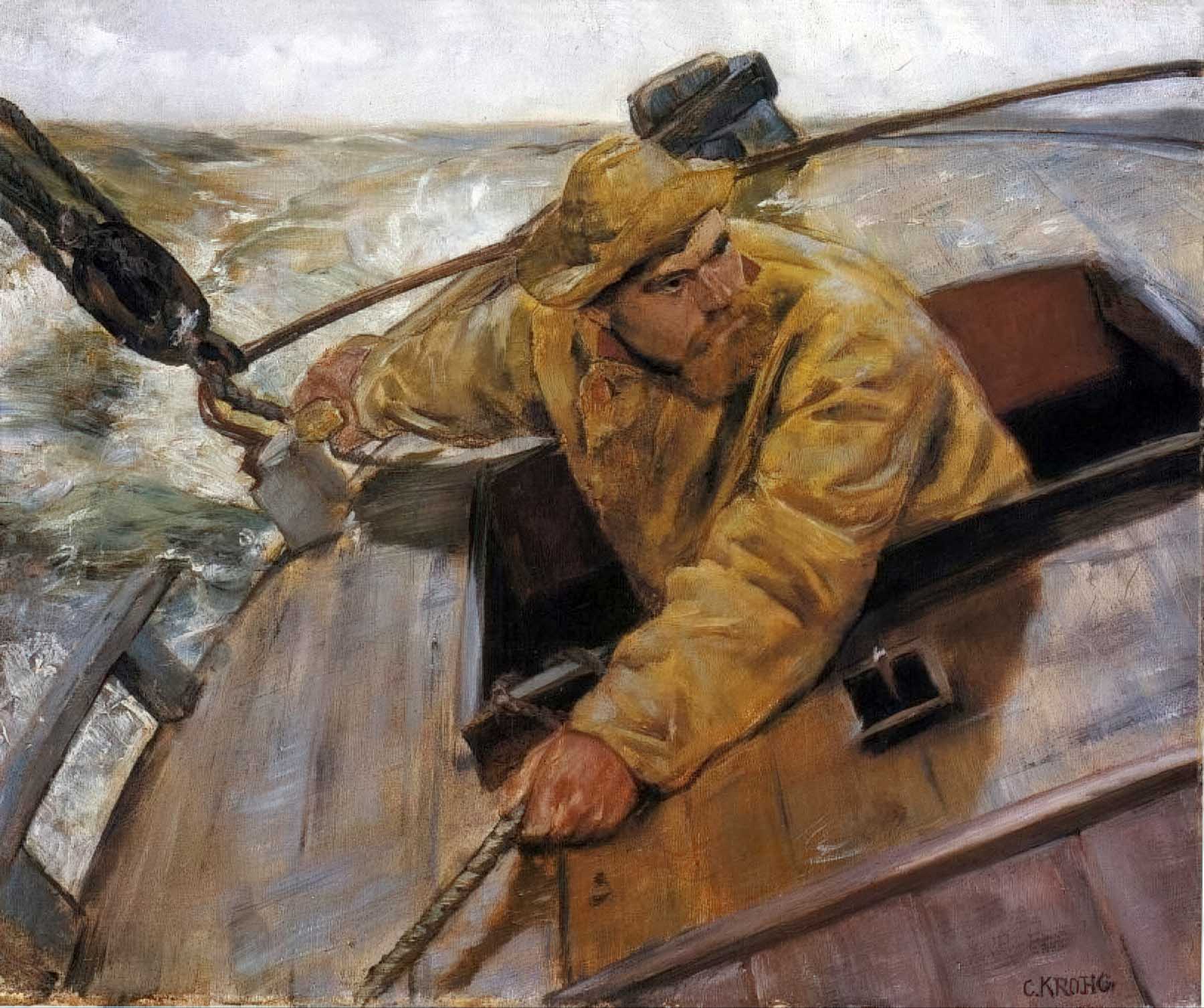 Un cuadro cada viernes: Christian Krohg «¡Timón a sotavento!» 1882
