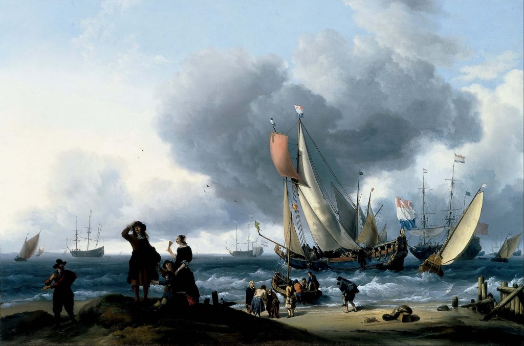 «Holandés embarcando en un yate» (Dutchman Embarking nto a Yacht)Ludolf_Backhuysen