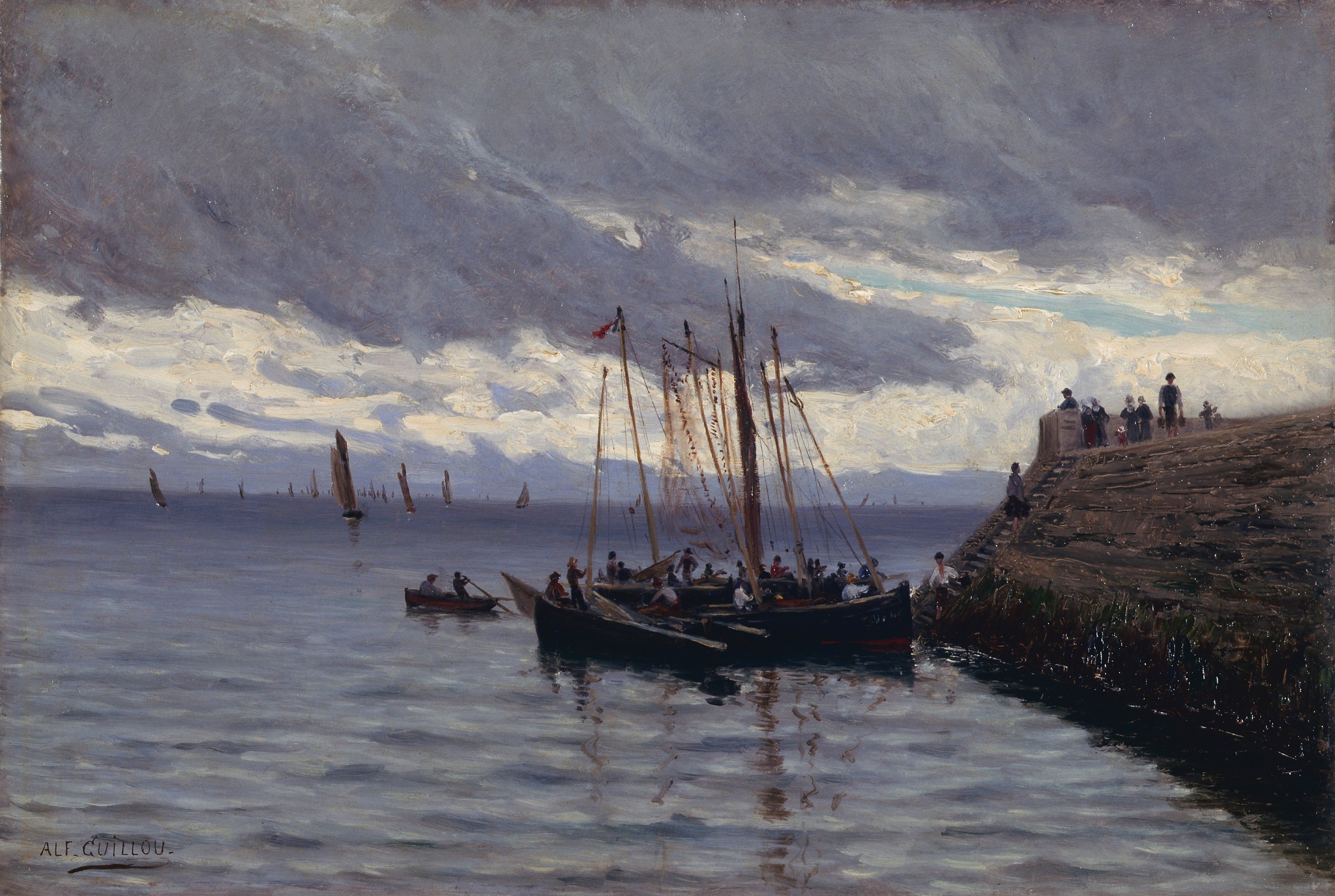 Un cuadro cada viernes: Alfred Guillou «La llegada de los pescadores de sardinas» 1900