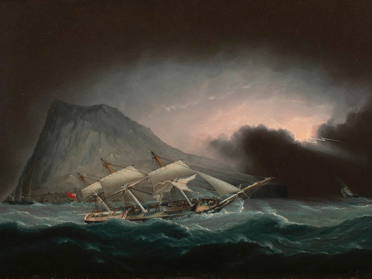 Un cuadro cada viernes (o casi): James E. Buttersworth «Borrasca negra en Gibraltar»&nbsp;1855