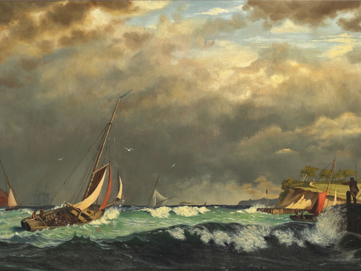Un cuadro cada viernes (o casi): Erik Carl Rasmussen «Barcos de vela frente a un puerto en clima tormentoso»&nbsp;1855