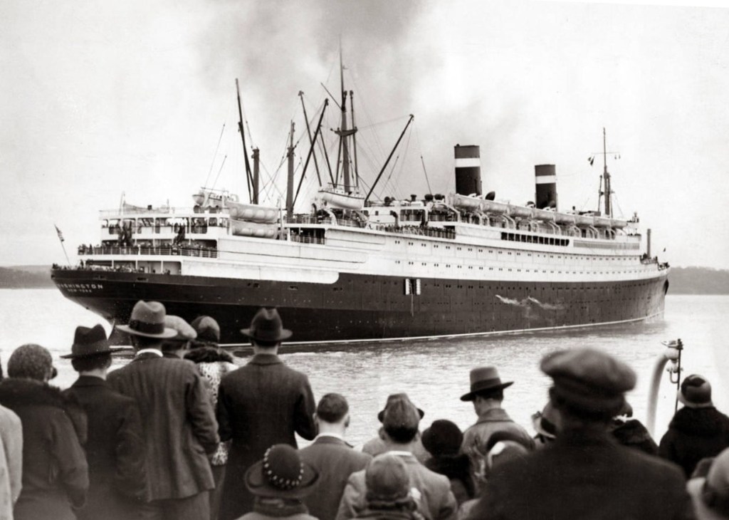 El SS Washington en su viaje inaugural en agosto de 1933