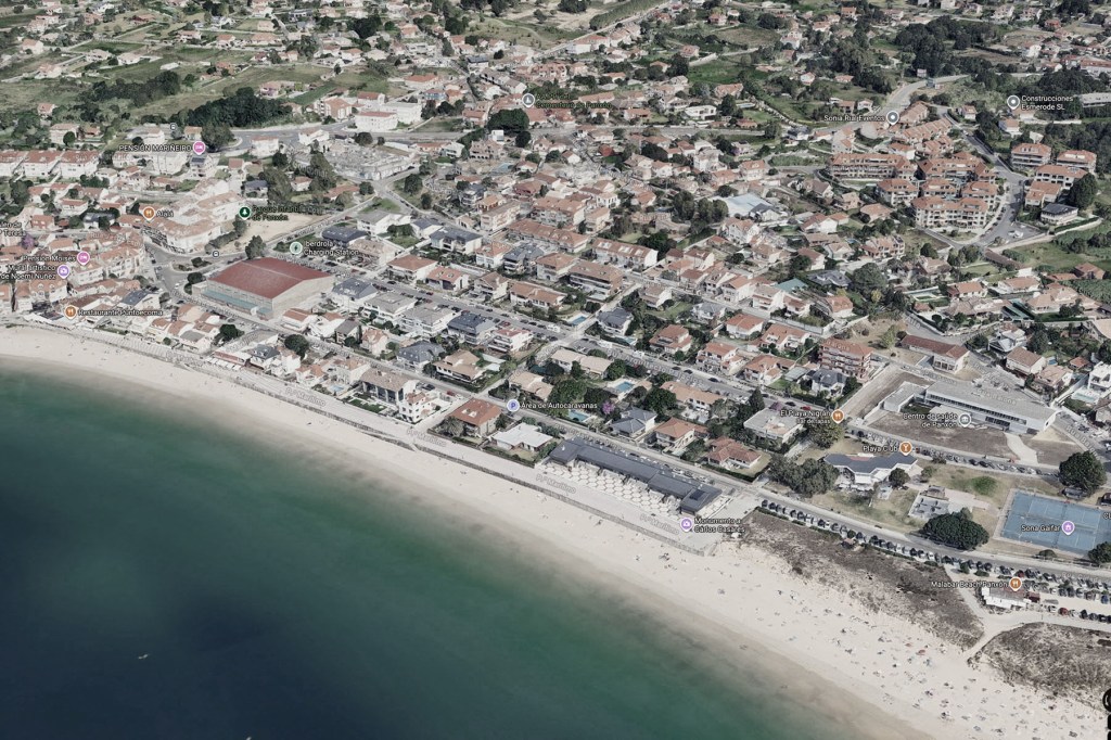 Imagen aérea de Panxón, Nigrán, y las dunas de Gaifar en 2025: