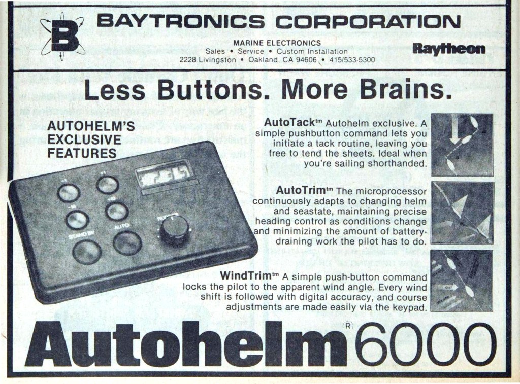 Publicidad del piloto automático Autohelm 6000