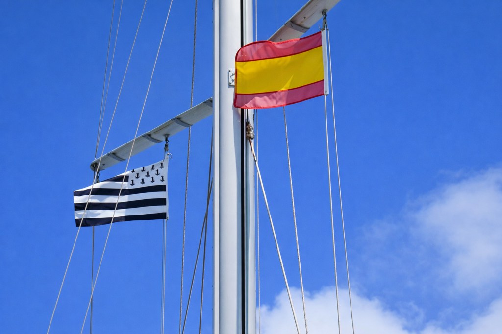 Bandera de cortesía izada